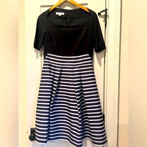 Kay Unger Vintage Semi Formal Dress Navy, White, Black